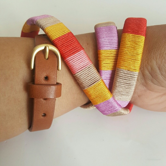 J. Crew Factory Accessories - J. CREW LEATHER AND SILK YARN BELT.